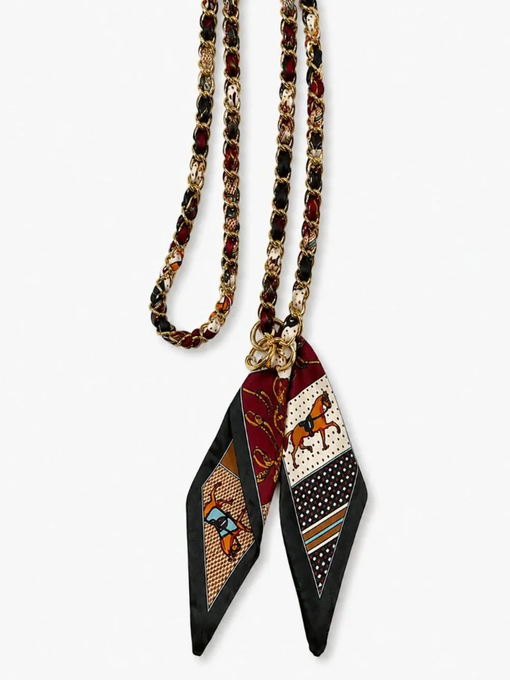 Ribbon Chain Phone Crossbody Lanyard with clear Tether Patch